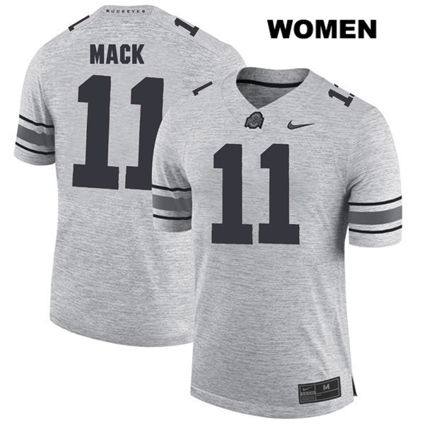 Ohio State Buckeyes Women's Austin Mack #11 Gray Authentic Nike College NCAA Stitched Football Jersey TV19S83NP